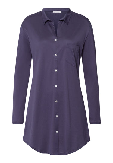 Cotton Deluxe Button Front Cotton Sleep Shirt | Blue Stone 77958-2610